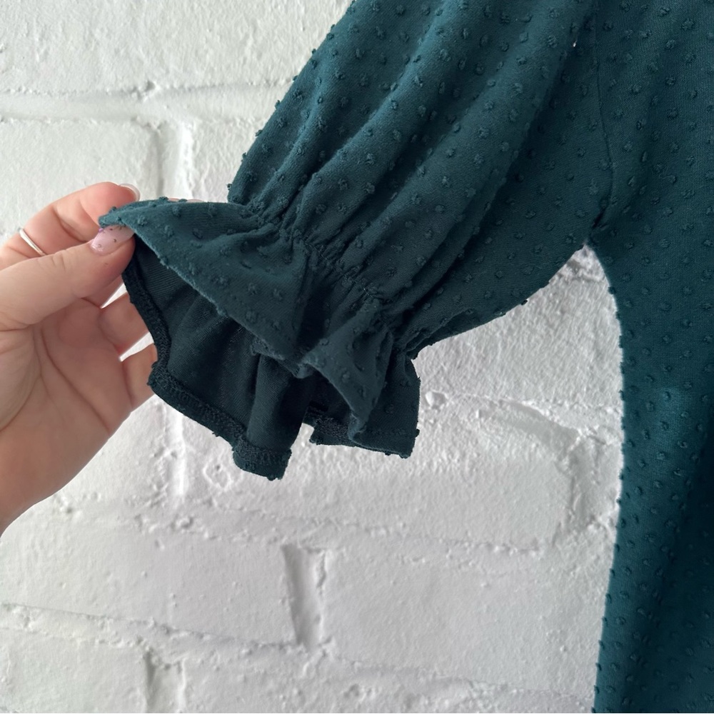 Madewell Tops | Madewell Texture & Thread Dot Smocked Top Cottagecore Green - Picture 4 of 6